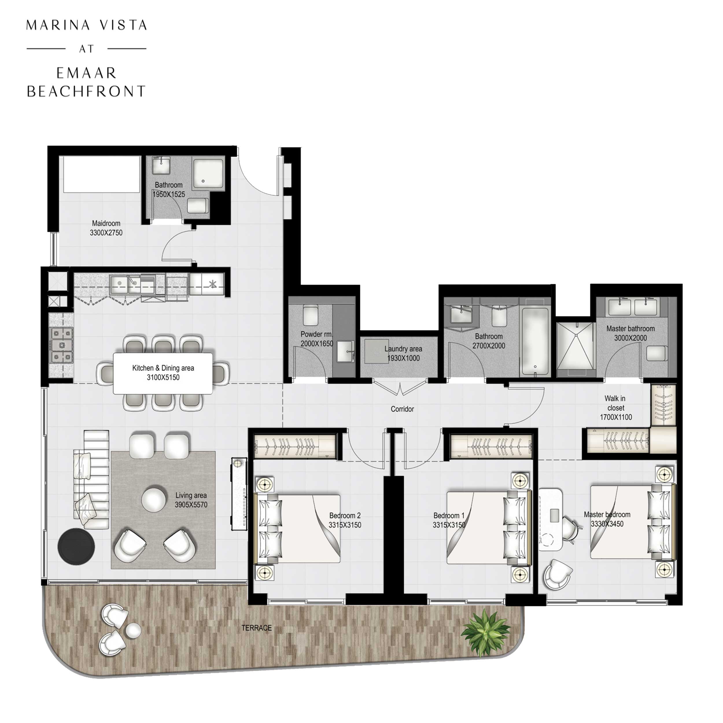 3 BEDROOM APARTMENTS